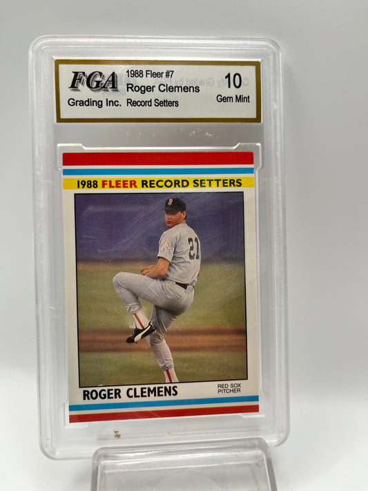 1988 Roger Clemens Fleer #10 #7 Record Setters Graded Gem Mint 10