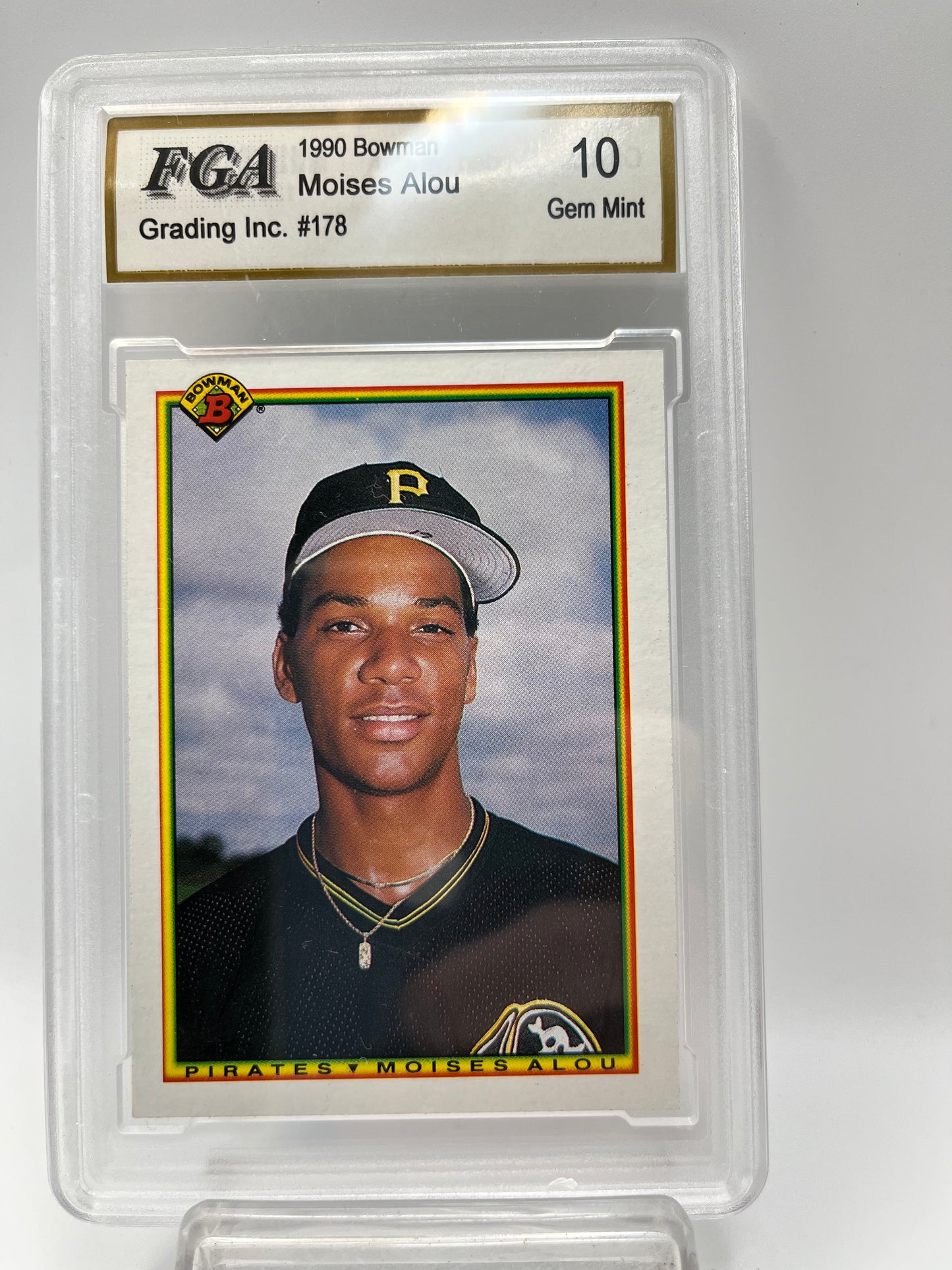 1990 Moises Alou Bowman #178 Rookie Graded Gem Mint 10