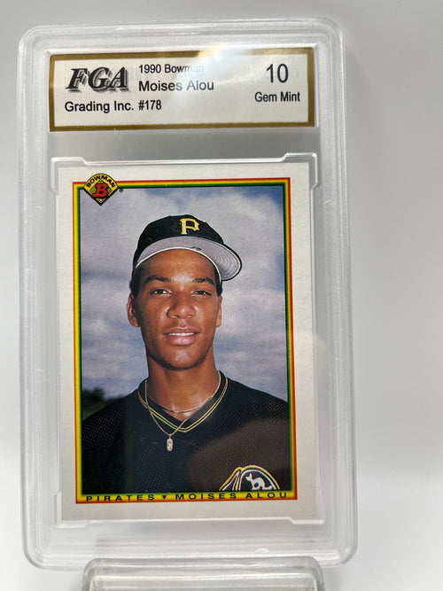 1990 Moises Alou Bowman #178 Rookie Graded Gem Mint 10