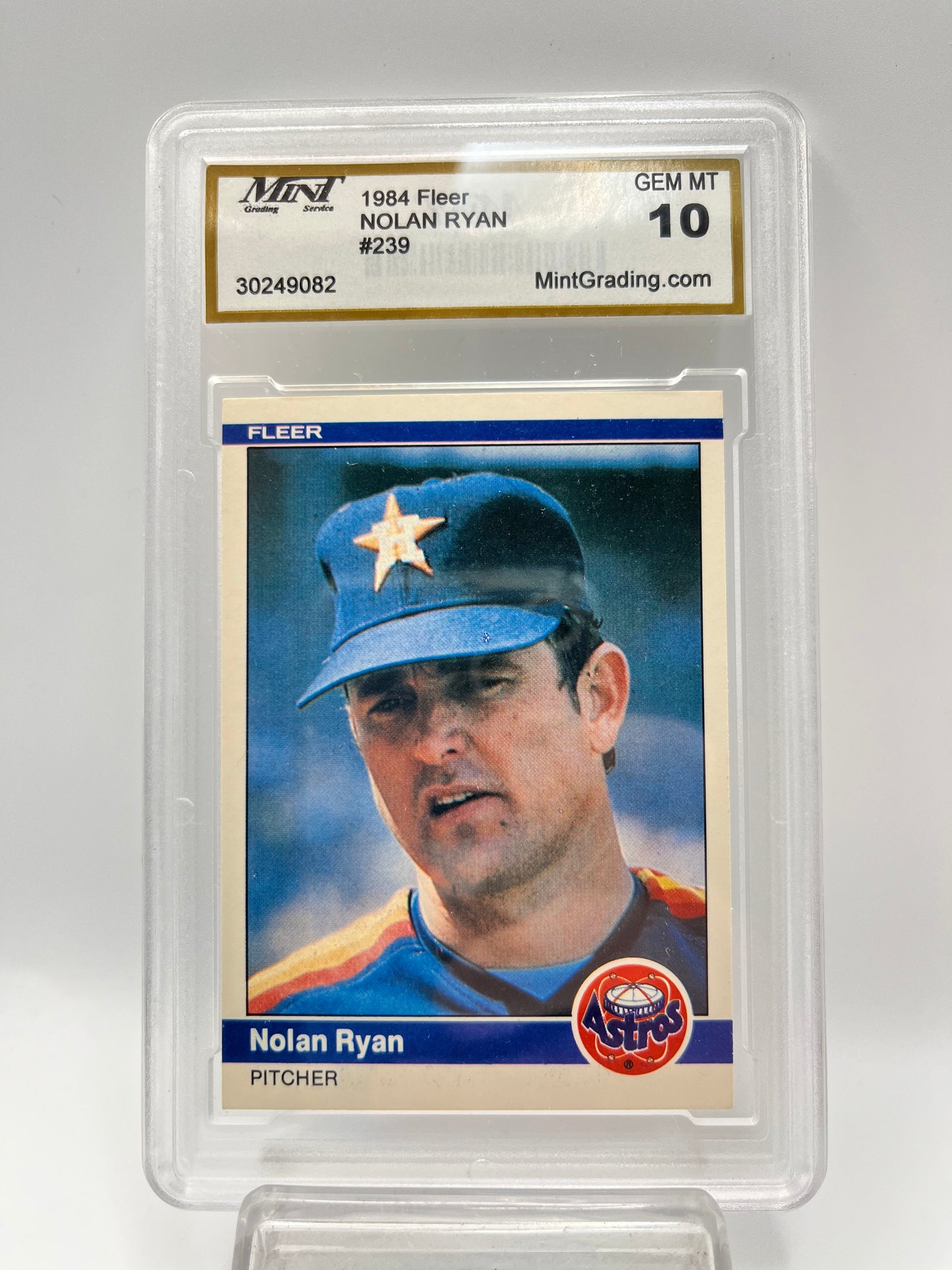 1984 Nolan Ryan Fleer #239 Graded Gem Mint 10