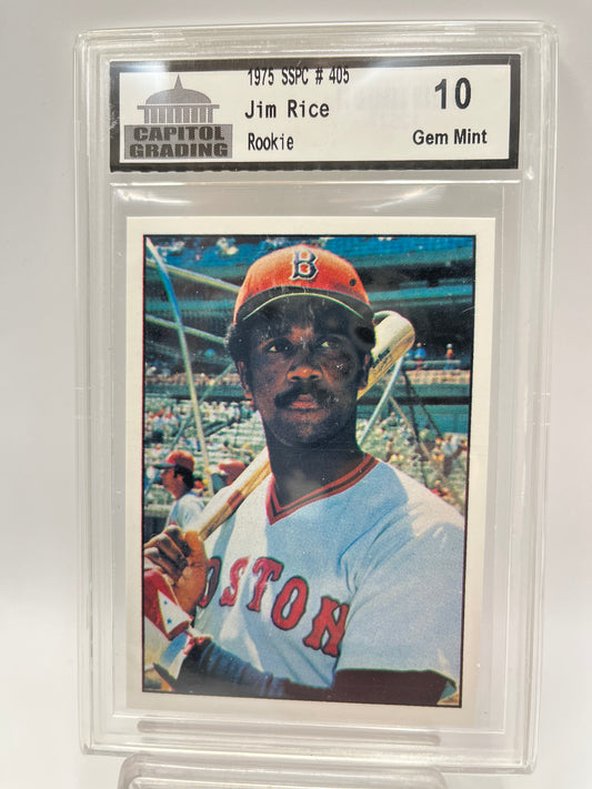 1975 Jim Rice SSPC #405 Rookie Graded Gem Mint 10