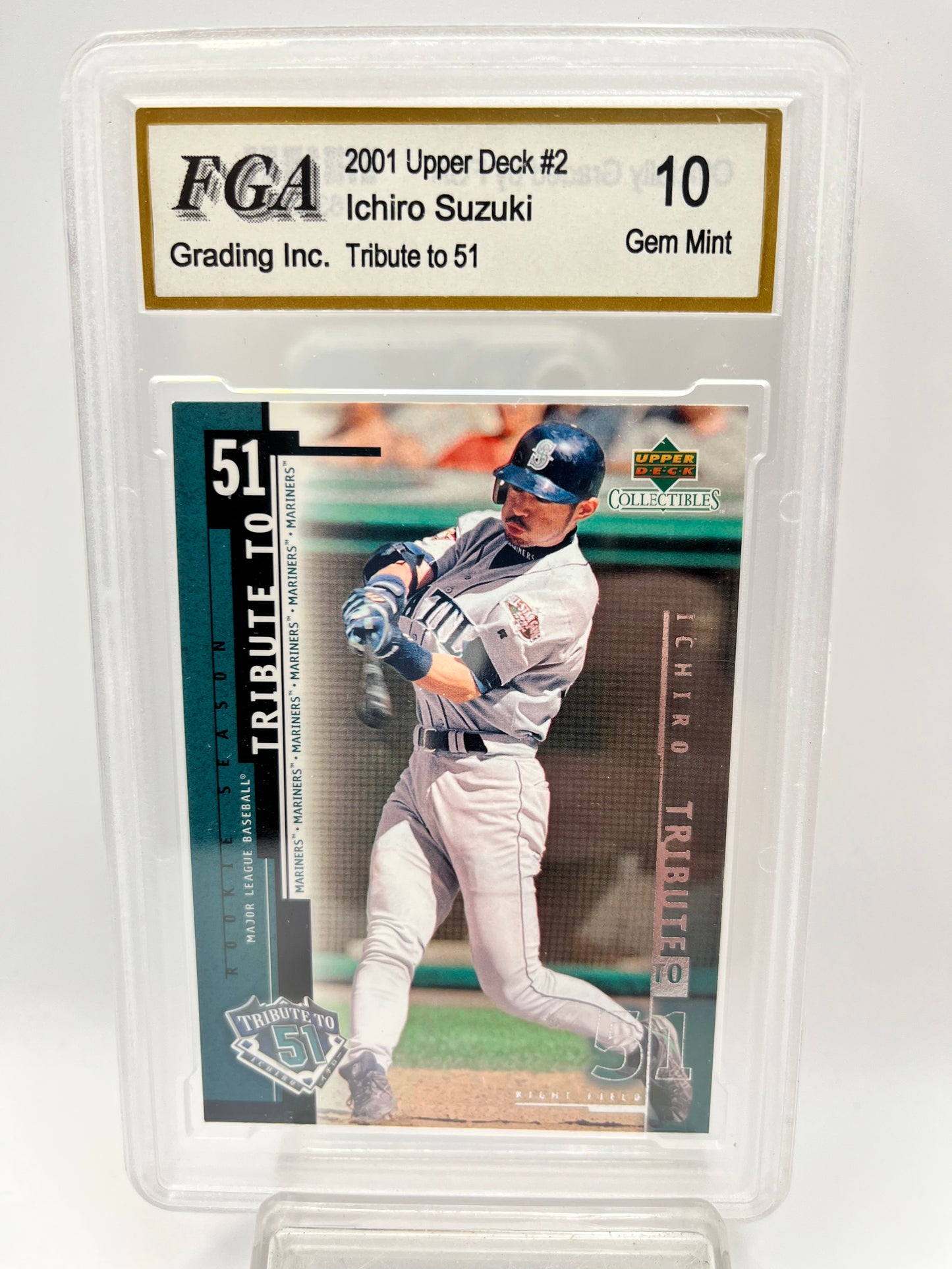 2001 Ichiro Suzuki Upper Deck #2 Tribute to 51 Graded Gem Mint 10