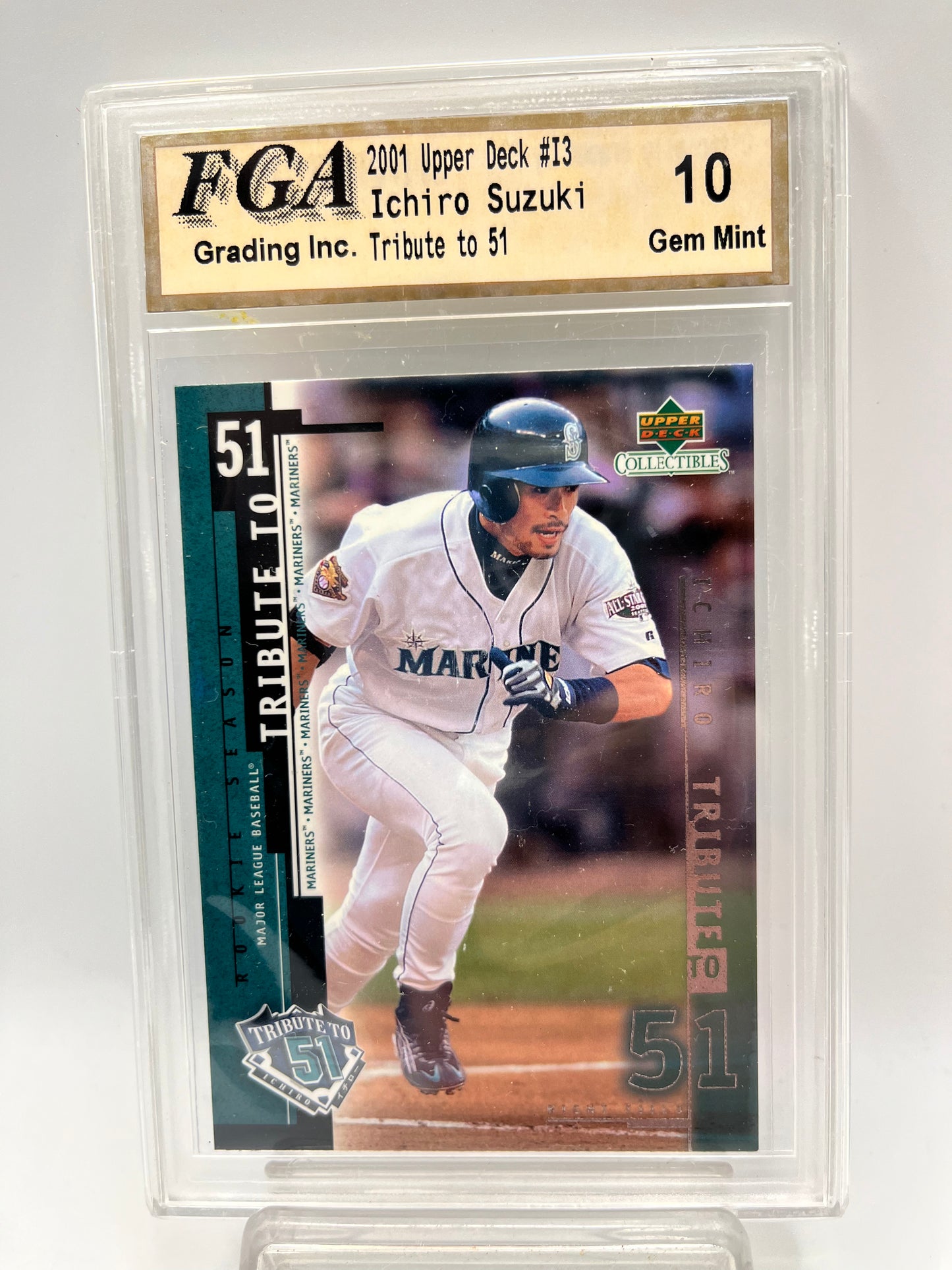 2001 Ichiro Suzuki Upper Deck #3 Tribute to 51 Graded Gem Mint 10