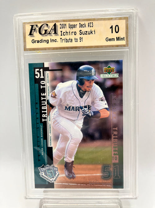 2001 Ichiro Suzuki Upper Deck #3 Tribute to 51 Graded Gem Mint 10