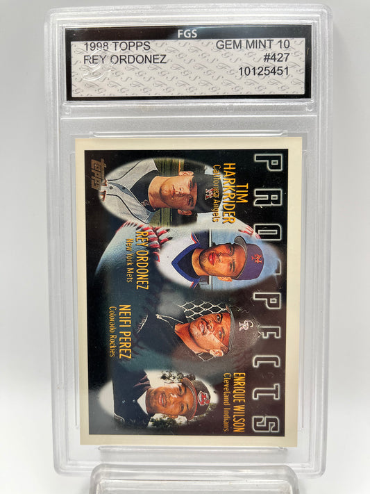 1998 Rey Ordonez Topps #427 Rookie Graded Gem Mint 10