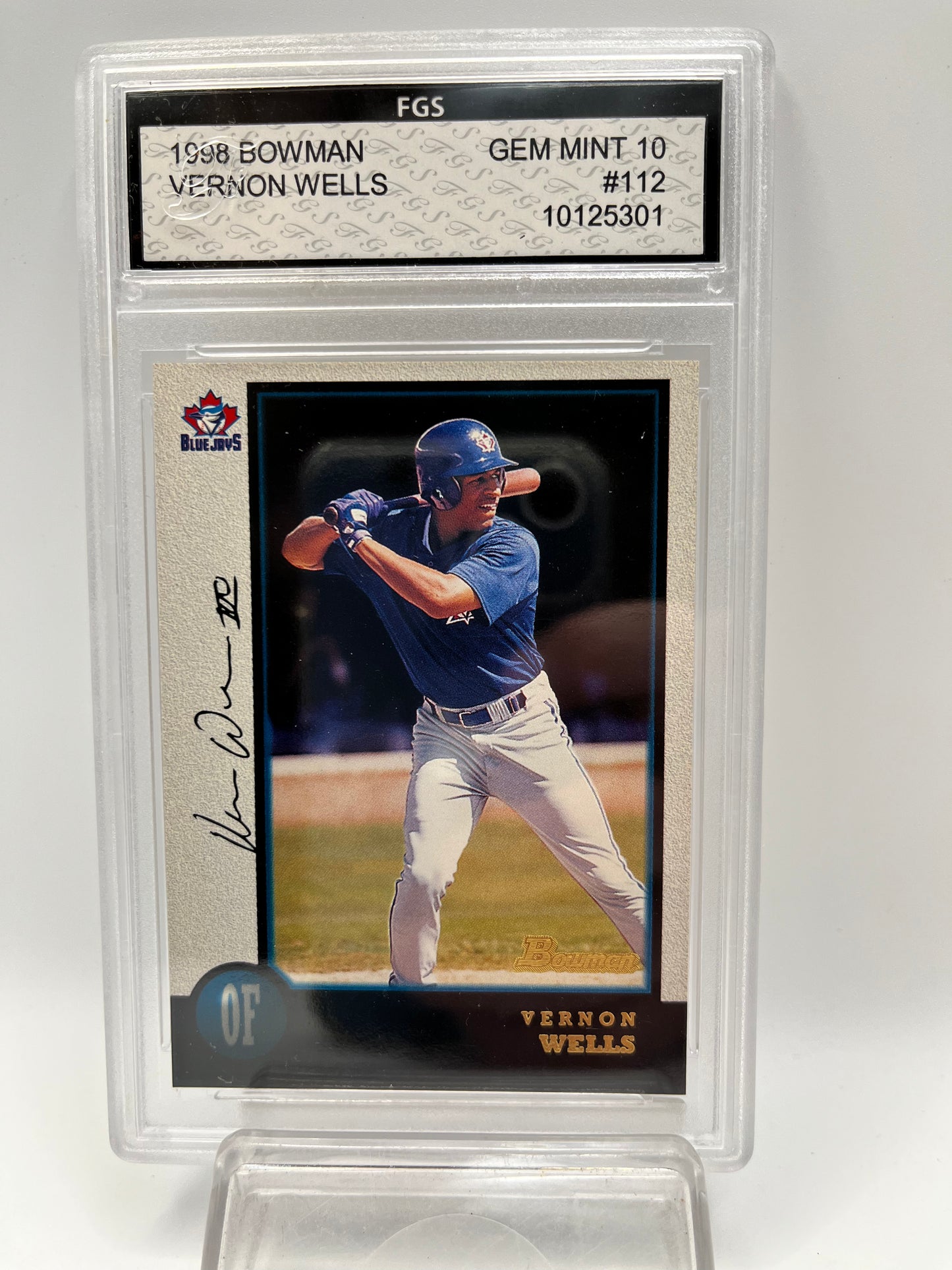 1998 Vernon Wells Bowman #112 Rookie Graded Gem Mint 10