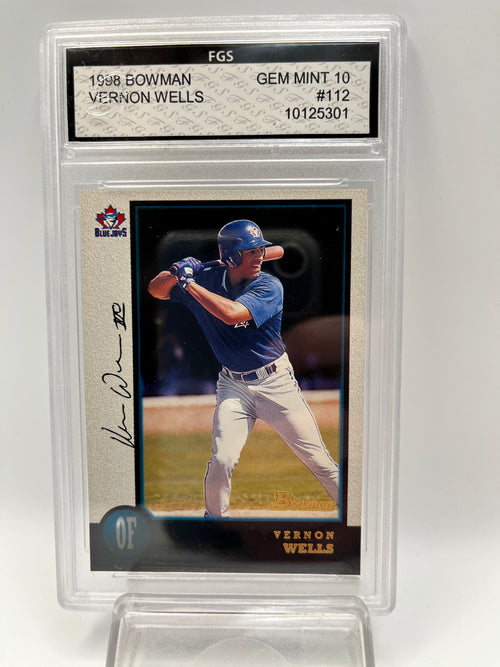 1998 Vernon Wells Bowman #112 Rookie Graded Gem Mint 10