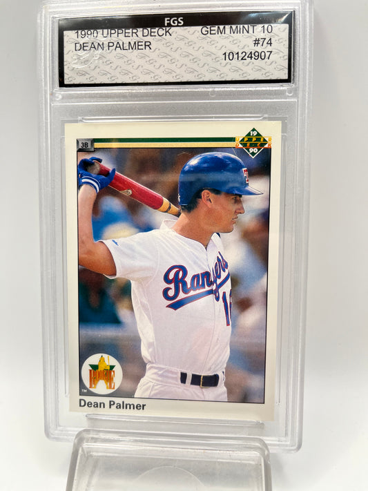 1990 Dean Palmer Upper Deck #74 Rookie Graded Gem Mint 10