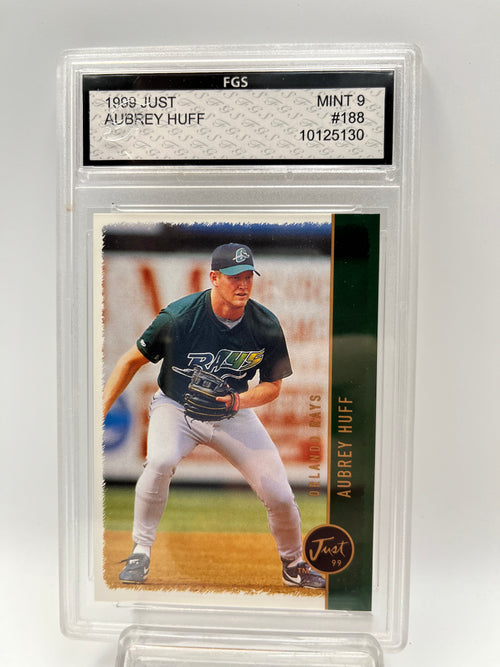 1999 Aubrey Huff Just #188 Rookie Graded Mint 9