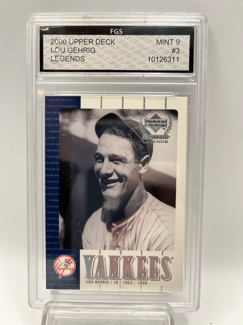2000 Lou Gehrig Upper Deck Legends #3  Graded Mint 9