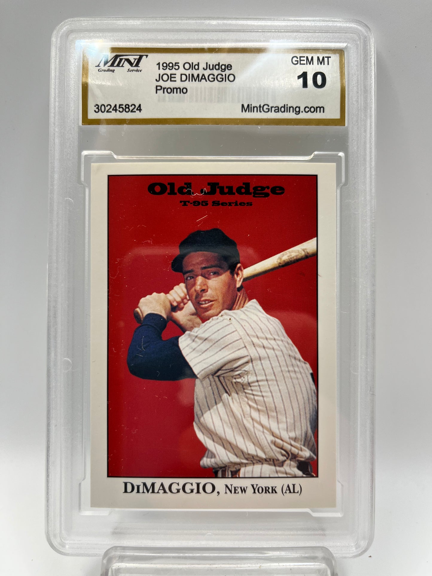 1995 Joe DiMaggio Old Judge PROMO Graded Gem Mint 10