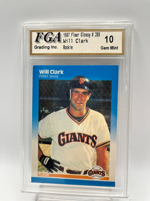 1987 Will Clark Fleer Glossy #269 Rookie  Graded Gem Mint 10
