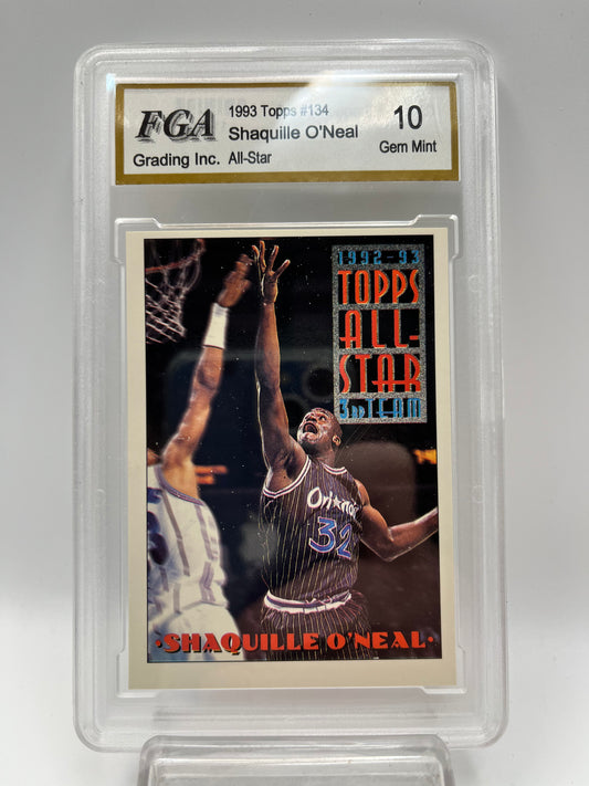 1993-94 Shaquille O'Neal Topps #134 All-Star Graded Gem Mint 10