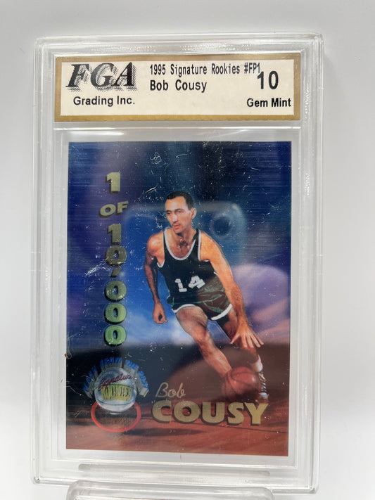 1995 Bob Cousy Kromax Signature Rookies #FP1 Graded Gem Mint 10