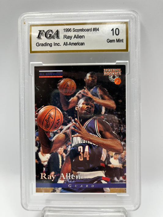 1996 Ray Allen Scoreboard #64 Rookie Graded Gem Mint 10