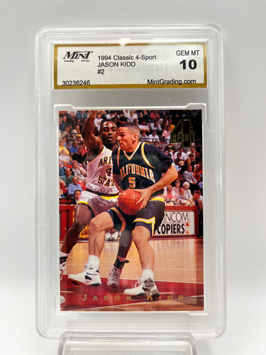 1994 Jason Kidd Classic 4-Sport #2 Rookie Graded Gem Mint 10