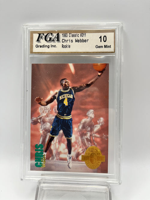 1993 Chris Webber Classic #311 Rookie Graded Gem Mint 10