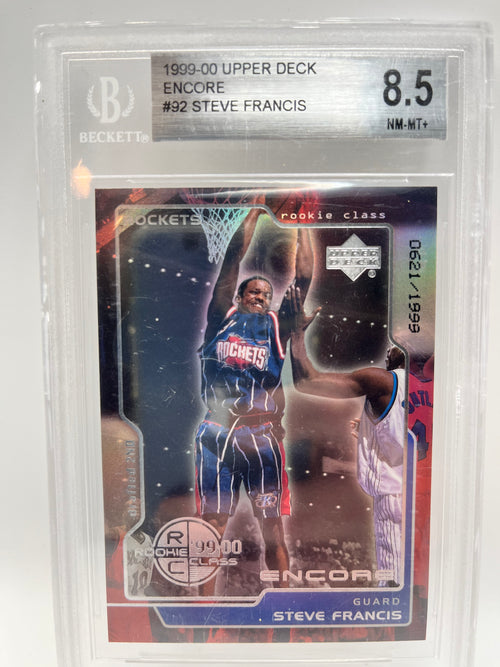 1999-00 Steve Francis Upper Deck Encore #92 Rookie Graded NM-MT 8.5 621/1999