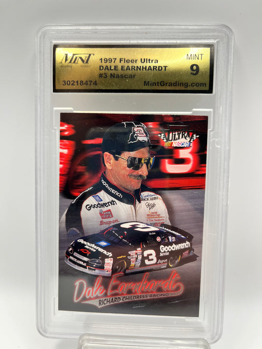 1997 Dale Earnhardt Fleer Ultra #3 Graded Mint 9