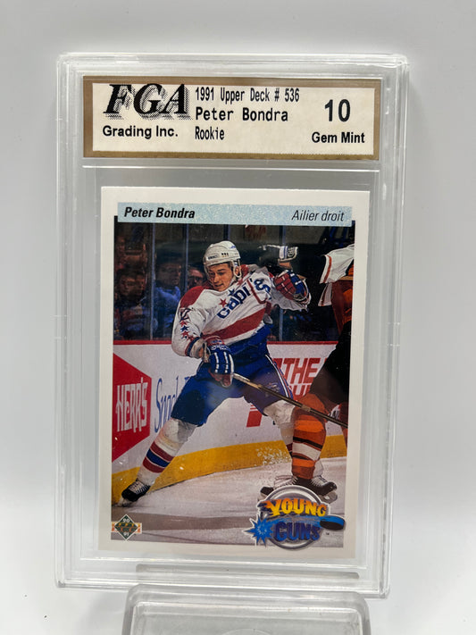 1990-91 Peter Bondra Upper Deck #536 Rookie Graded Gem Mint 10 French Version