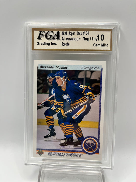 1990-91 Alexander Mogilny Upper Deck #24 Rookie Graded Gem Mint 10 French Version