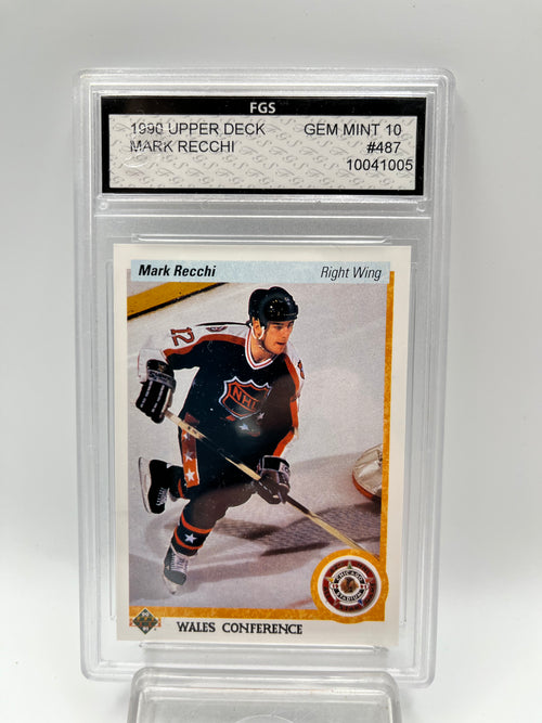 1990-91 Mark Recchi Upper Deck #487 Graded Gem Mint 10