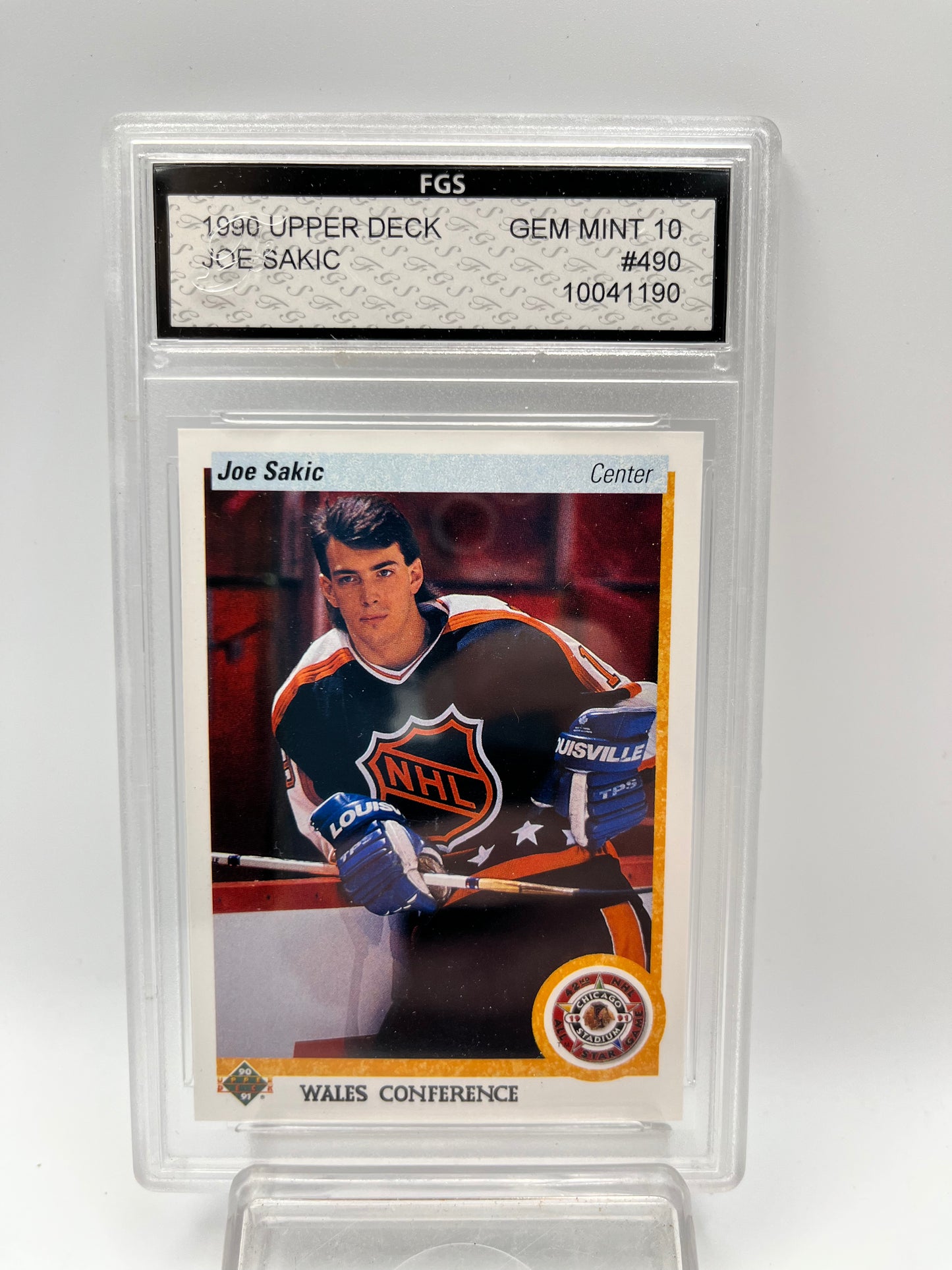1990-91 Joe Sakic Upper Deck #490 Graded Gem Mint 10