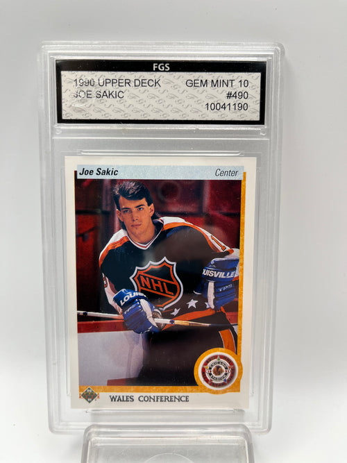 1990-91 Joe Sakic Upper Deck #490 Graded Gem Mint 10