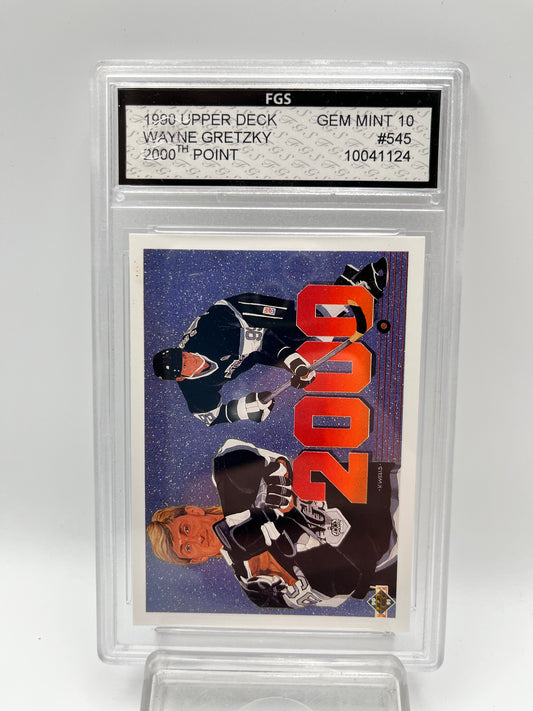 1990-91 Wayne Gretzky Upper Deck #545 Graded Gem Mint 10 2,000th Point