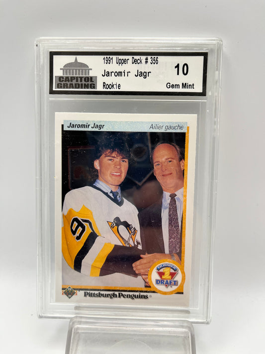 1990-91 Jaromir Jagr Upper Deck #356 Rookie Graded Gem Mint 10