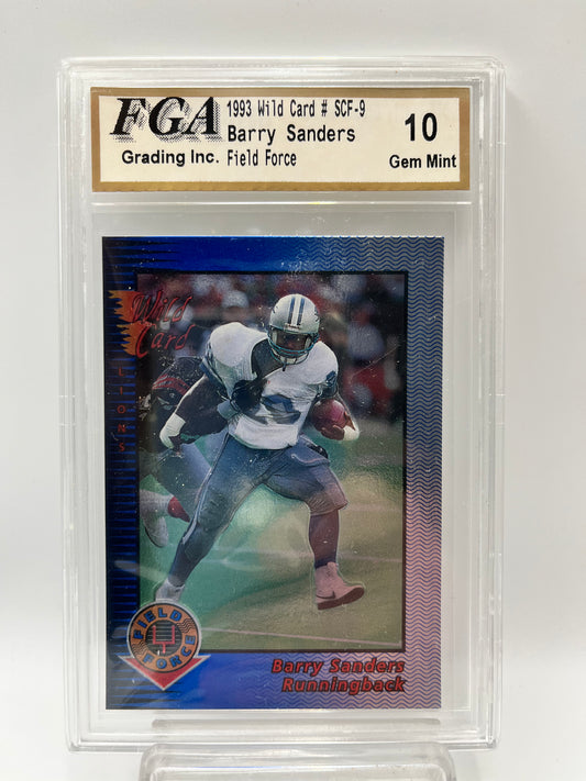 1993 Barry Sanders Wild Card #SCF-9 Field Force  Graded Gem Mint 10