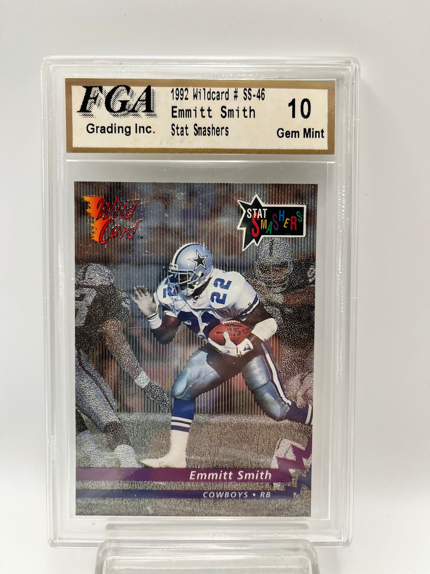 1992 Emmitt Smith Wild Card #SS-46 Stat Smashers  Graded Gem Mint 10