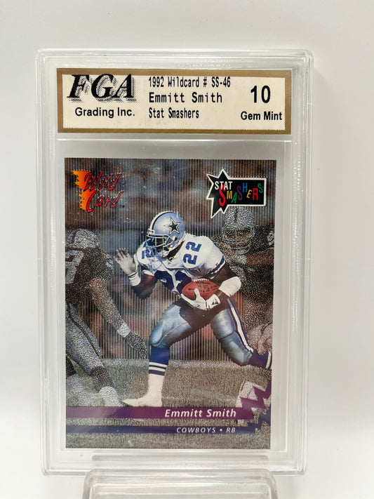 1992 Emmitt Smith Wild Card #SS-46 Stat Smashers  Graded Gem Mint 10