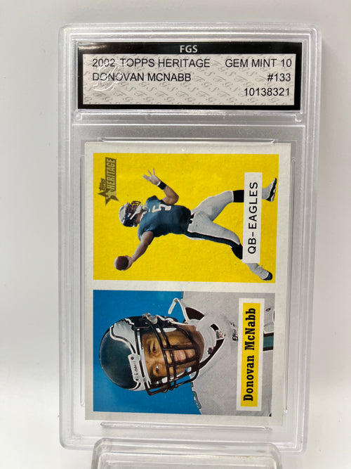 2002 Donavan McNabb Topps #133 Heritage Graded Gem Mint 10