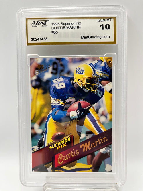 1995 Curtis Martin Superior Picks #65 Rookie Graded Gem Mint 10