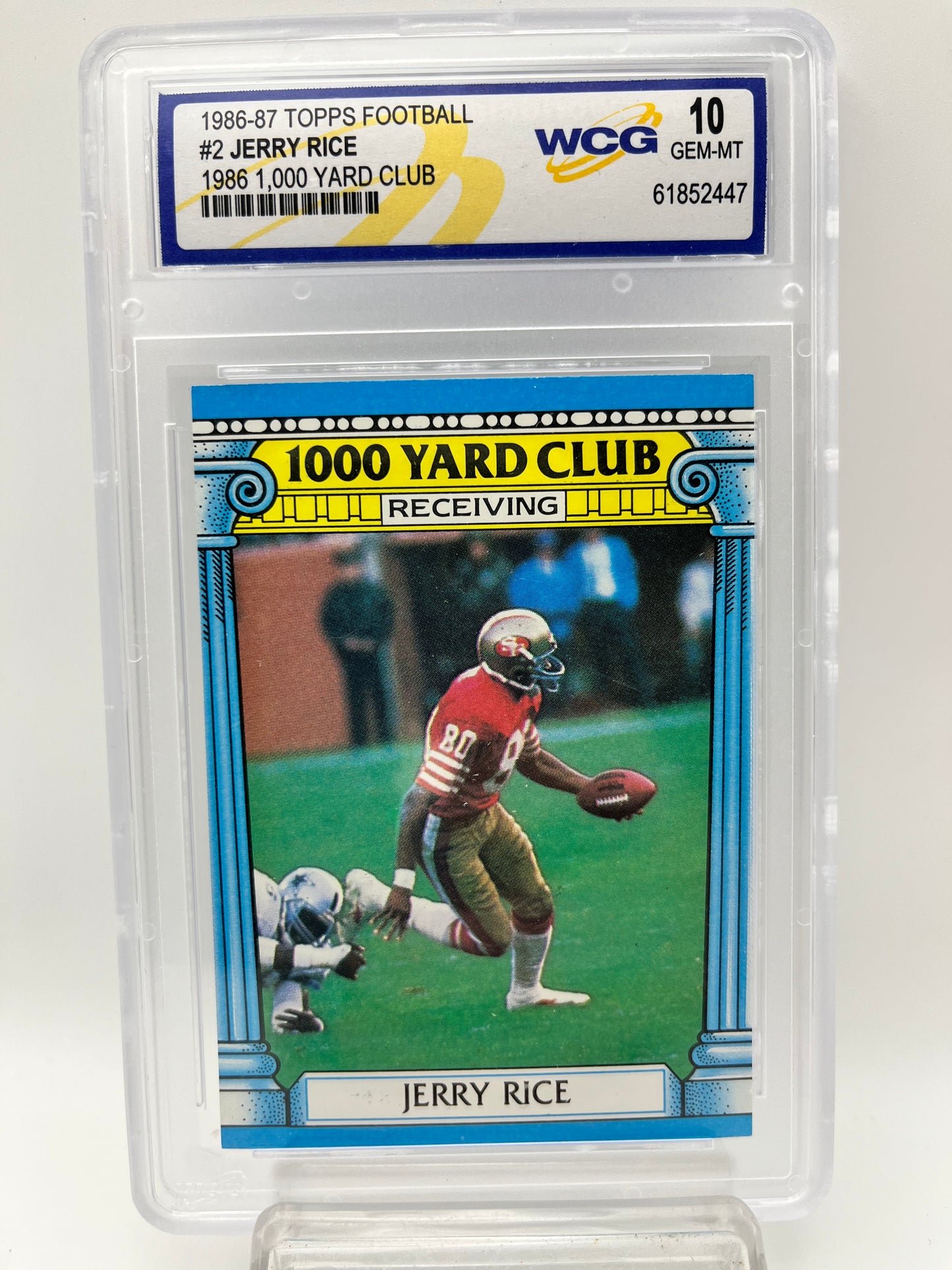 1986-87 Jerry Rice Topps 1000 Yard #2 Graded Gem Mint 10