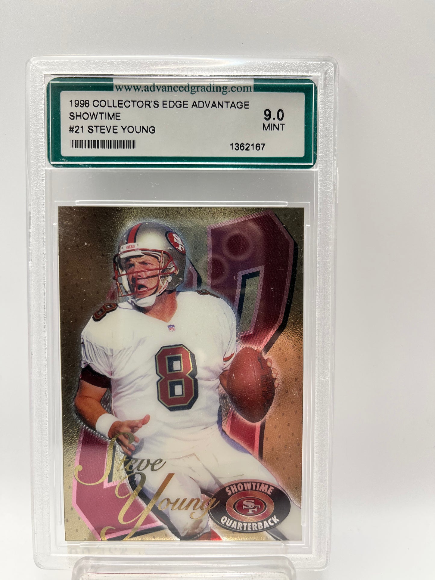 1998 Steve Young Collector's Edge Advantage Showtime #21 Graded Mint 9