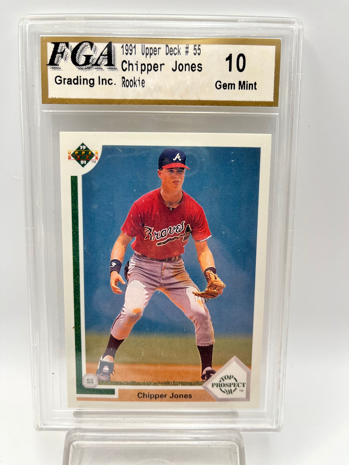1991 Chipper Jones Upper Deck #55 Rookie Graded Gem Mint 10