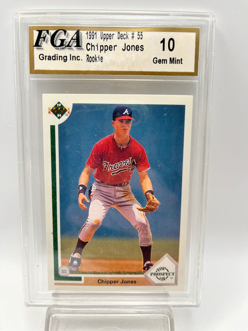 1991 Chipper Jones Upper Deck #55 Rookie Graded Gem Mint 10