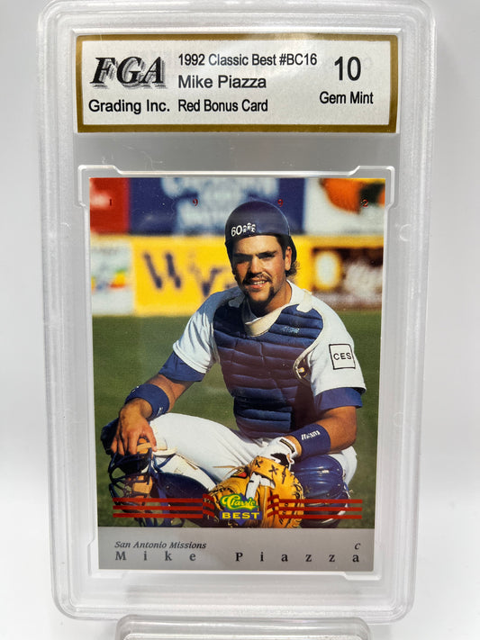 1992 Mike Piazza Classic Best BC-16 Red Bonus Rookie Graded Gem Mint 10