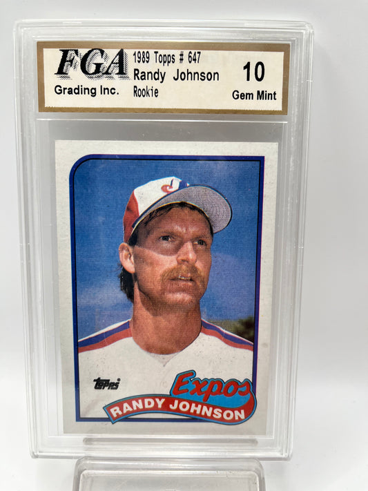 1989 Randy Johnson Topps #647 Rookie Graded Gem Mint 10