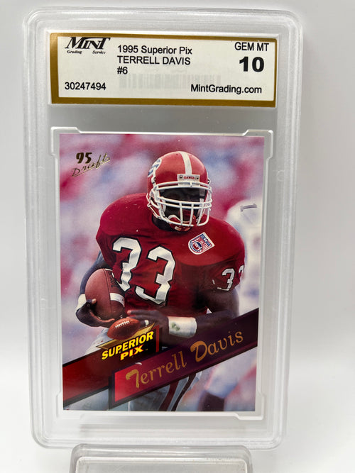 1995 Terrell Davis Superior Pix #6 Draft Graded Gem Mint 10 Rookie