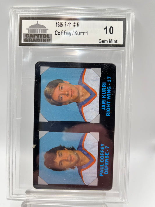 1985 Paul Coffey Jari Kurri 7-11 Oilers #6  Graded Gem Mint 10